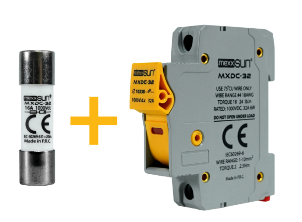 16A PV DC SİGORTA ve YUVASI